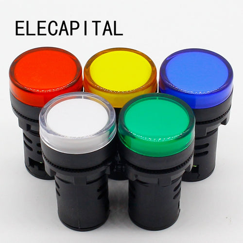 1pcs 12V 24V 110V 220V 380V 22mm Panel Mount LED Power Indicator Pilot Signal Light Lamp